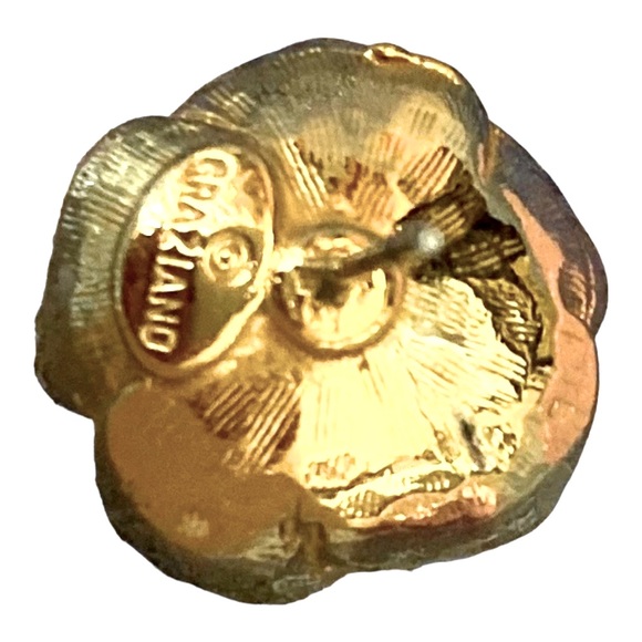 Vintage RJ Graziano Signed English Rose Earrings - Picture 3 of 4